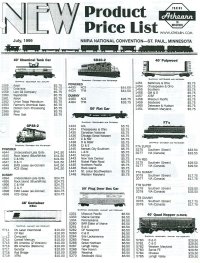 Athearn Product and Price List Bulletins