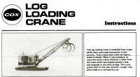 Cox Log Loading Crane Instructions
