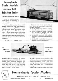 Pennsylvania Scale Models Brill Trolley Diagrams